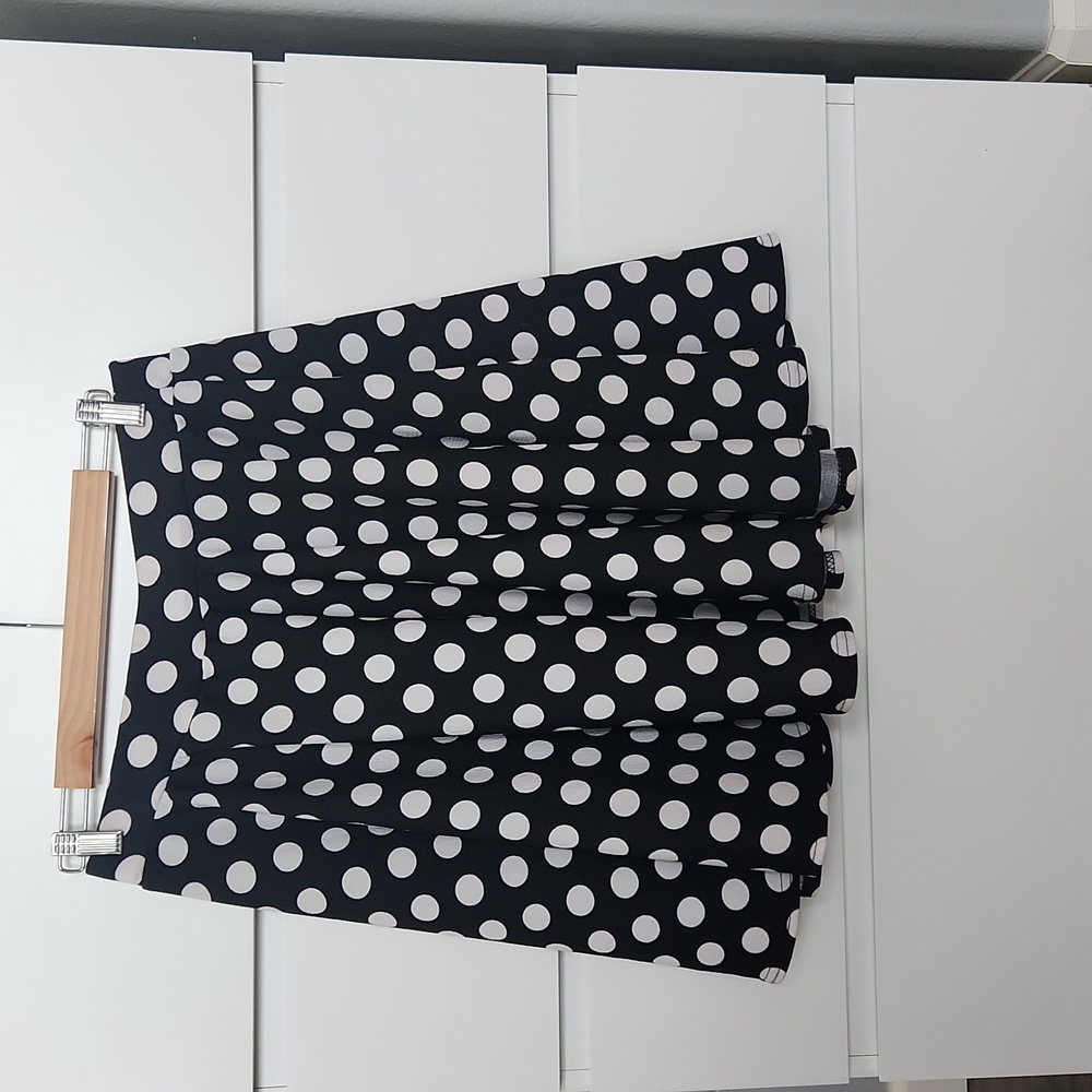 Black and White polka dot full circle skirt.